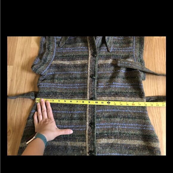 VTG Jimmy Hourihan Dublin Donegal Striped Tweed Wool Dress Ireland Womens MED - Picture 6 of 11